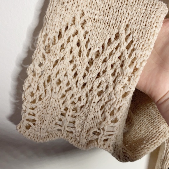 BCBGMaxAzria tape knit sweater cardigan with crochet borders size S - Picture 6 of 9